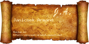Janicsek Armand névjegykártya